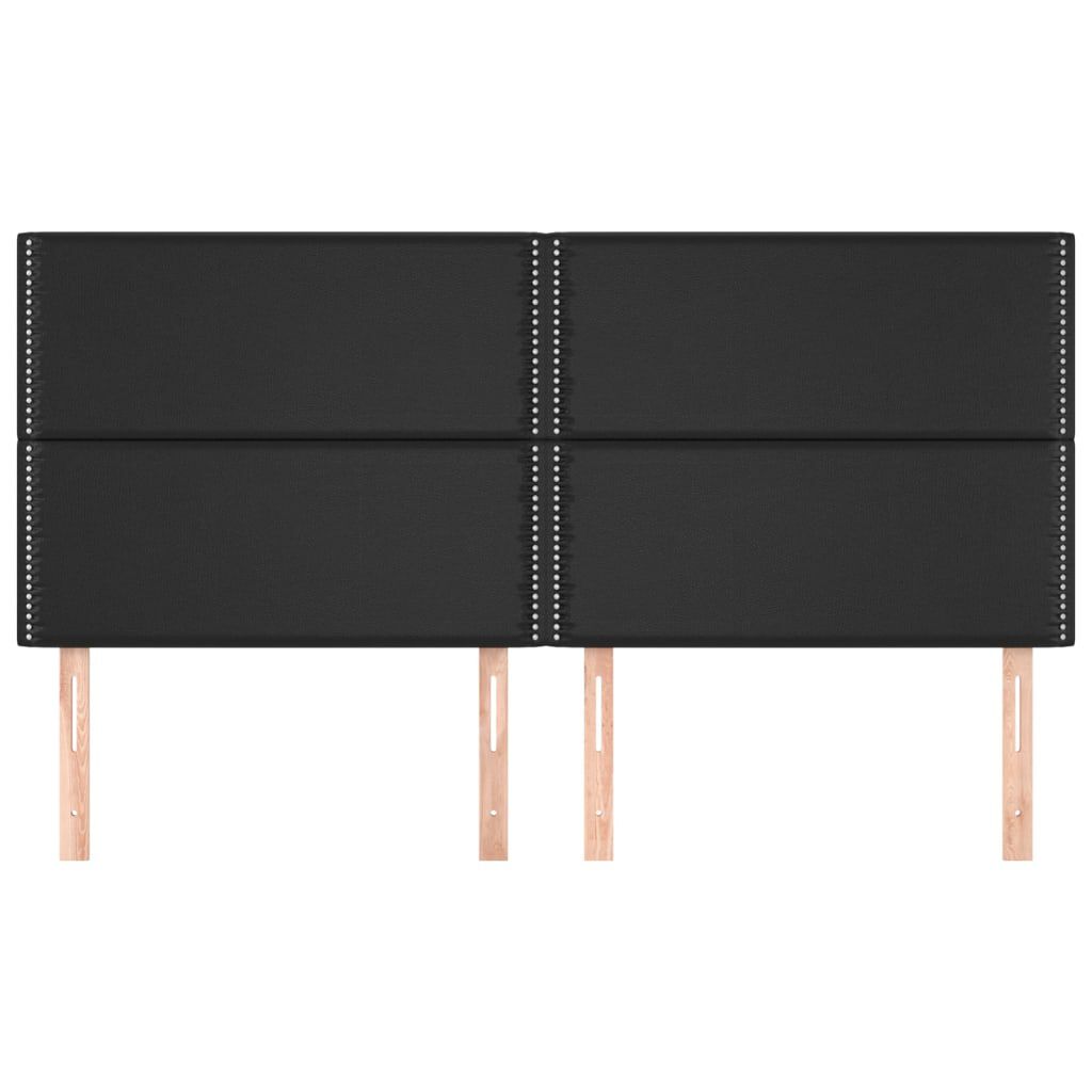 vidaXL Κεφαλάρια Κρεβατιού 4 τεμ. Μαύρο 100x5x78/88 εκ.Συνθετικό Δέρμα