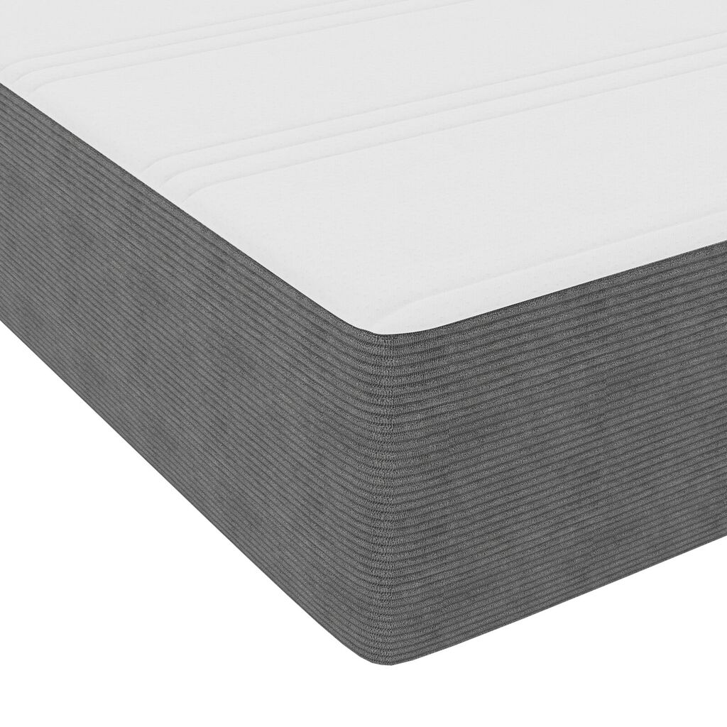 vidaXL Κρεβάτι με Βάση με Στρώμα Σκούρο Γκρι 140x200 εκ. Υφασμάτινη Βελούδο
