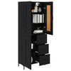 vidaXL Highboard &mu;&epsilon; &sigma;&upsilon;&rho;&tau;ά&rho;&iota; 2 pcs &Mu;&alpha;ύ&rho;&eta; &Omicron;&xi;&upsilon;ά &Epsilon;&pi;&epsilon;&xi;&epsilon;&rho;&gamma;&alpha;&sigma;&mu;έ&nu;&omicron; &xi;ύ&lambda;&omicron;