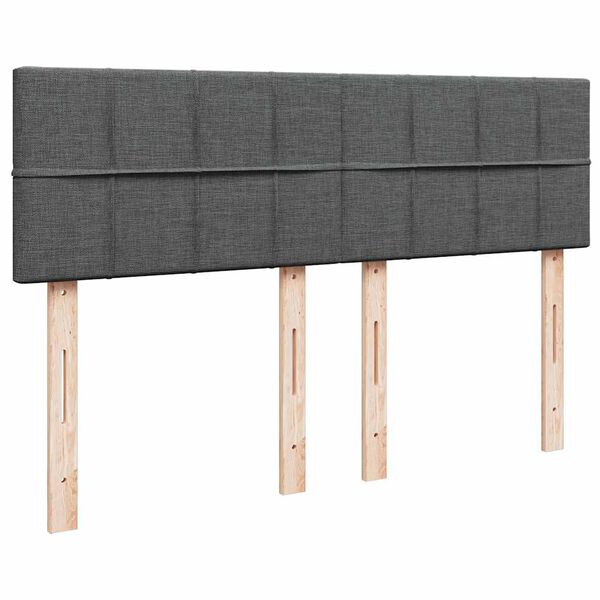 vidaXL Κρεβάτι Boxspring με Στρώμα Σκούρο Γκρι 160x200 εκ Υφασμάτινο