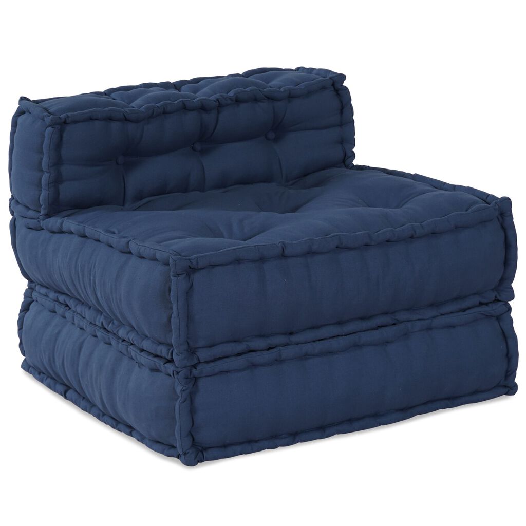vidaXL Μοντέρνος Πουφ Indigo 70x70x54 Υφασμάτινος