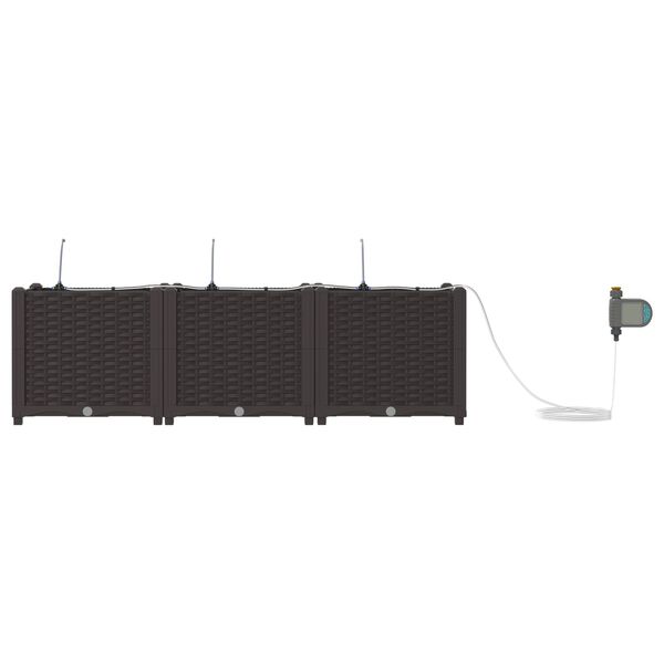 vidaXL Ζαρντινιέρες κήπου Καφέ 120 x 40 x 37.5 cm Ατσάλι