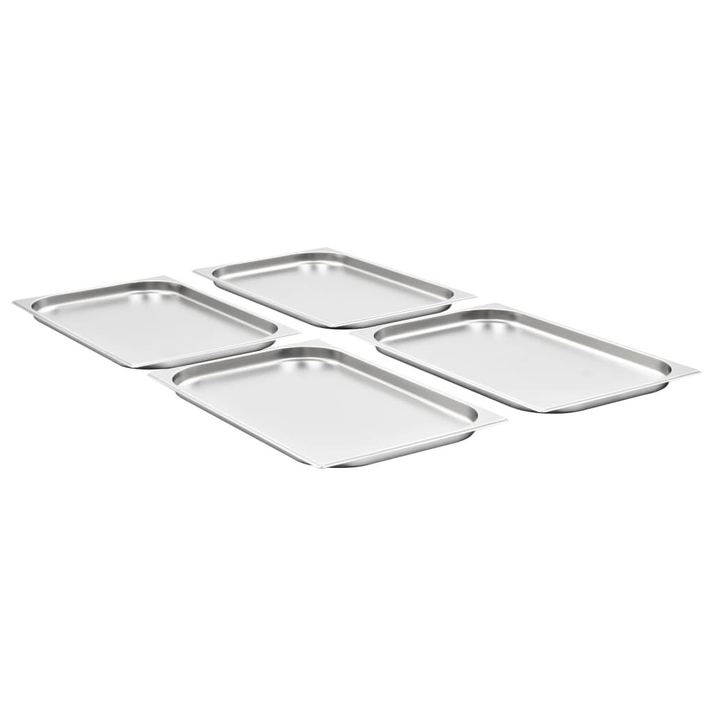 vidaXL Λεκάνες Gastronorm 4 τεμ. GN 1/1 20 χιλ. από Ανοξείδωτο Ατσάλι