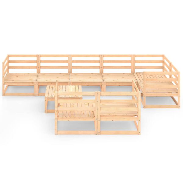 vidaXL Σαλόνι Κήπου 9 Τεμαχίων από Μασίφ Ξύλο Πεύκου