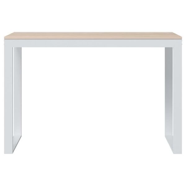 vidaXL Γραφείο Υπολογιστή Λευκό/Δρυς 110 x 60 x 73 εκ. από Μοριοσανίδα