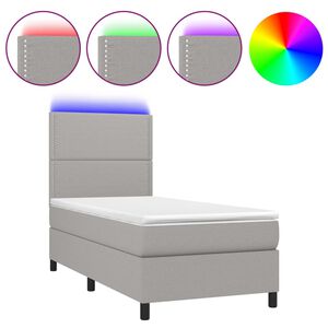 vidaXL &Kappa;&rho;&epsilon;&beta;ά&tau;&iota; Boxspring &mu;&epsilon; &Sigma;&tau;&rho;ώ&mu;&alpha; & LED &Alpha;&nu;.&Gamma;&kappa;&rho;&iota; 90x200 &epsilon;&kappa;. &Upsilon;&phi;&alpha;&sigma;&mu;ά&tau;&iota;&nu;&omicron;