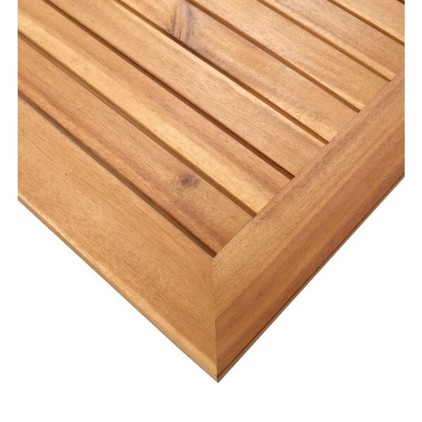 vidaXL Τραπεζαρία Κήπου 140x80x75 εκ Μασίφ Ξύλο Teak/Ανοξείδωτο Ατσάλι