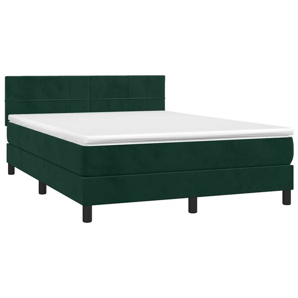 vidaXL &Kappa;&rho;&epsilon;&beta;ά&tau;&iota; Boxspring &mu;&epsilon; &Sigma;&tau;&rho;ώ&mu;&alpha; &Sigma;&kappa;&omicron;ύ&rho;&omicron; &Pi;&rho;ά&sigma;&iota;&nu;&omicron; 140x200&epsilon;&kappa;. &Beta;&epsilon;&lambda;&omicron;ύ&delta;&iota;&nu;&omicron;