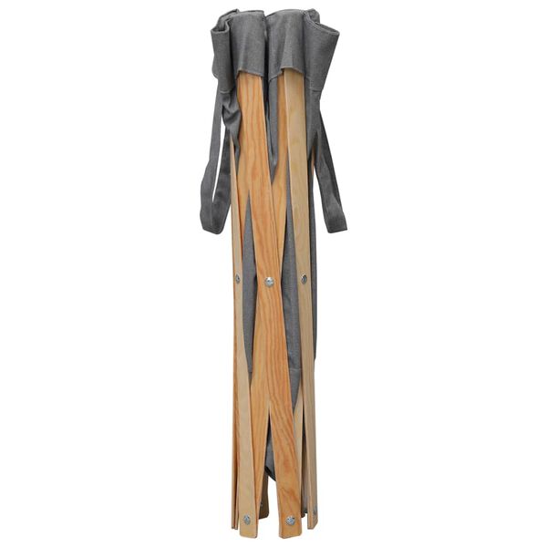 vidaXL Καλάθι Απλύτων Πτυσσόμενο Γκρι από Ξύλο και Ύφασμα