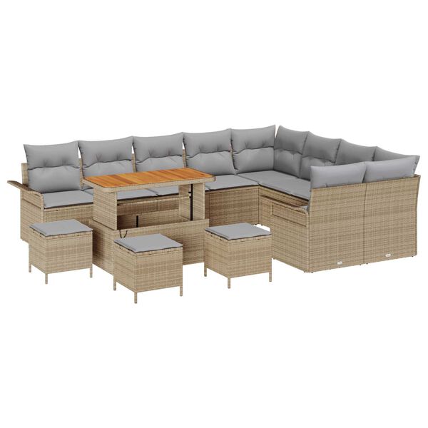 vidaXL Σετ Καναπέ Κήπου 13 pcs Μπέζ και Ανοιχτό Γκρι 110 x 55 x 71 εκ