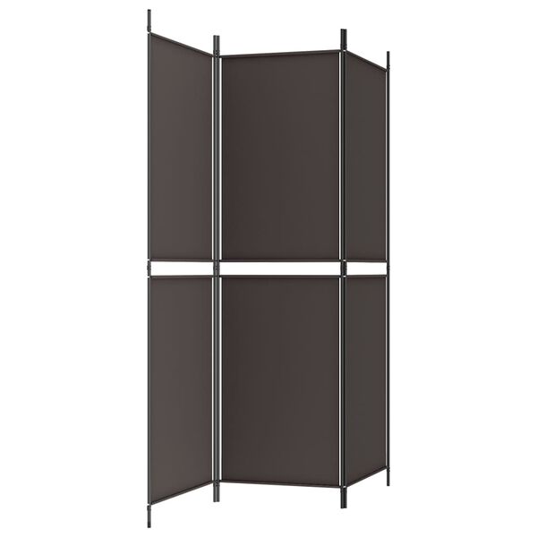 vidaXL Διαχωριστικό Δωματίου με 3 Πάνελ Καφέ 150x180 εκ. από Ύφασμα