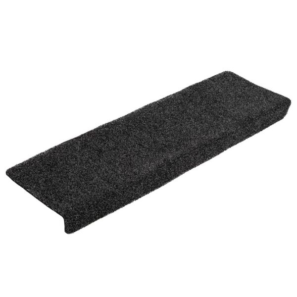 vidaXL Αυτοκόλλητα Πατάκια Σκαλιών 5 τεμ. 65x21x4 εκ. Μαύρα Ορθογώνια Άκρη