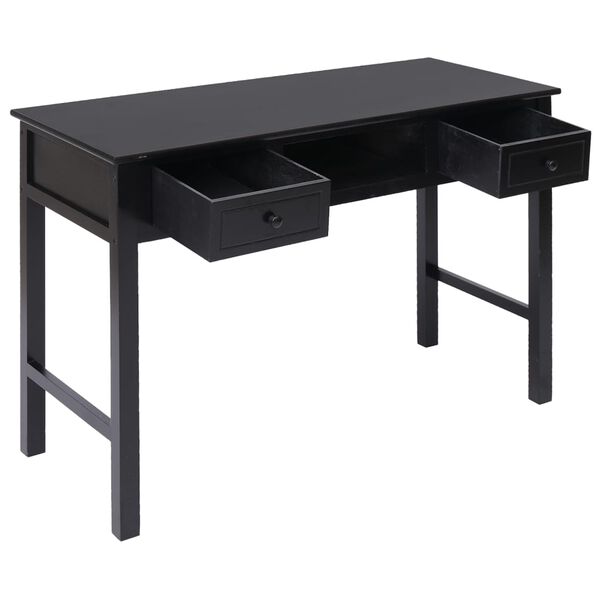 vidaXL Γραφείο Μαύρο 108 x 45 x 76 εκ. από Μασίφ Ξύλο Παυλώνιας
