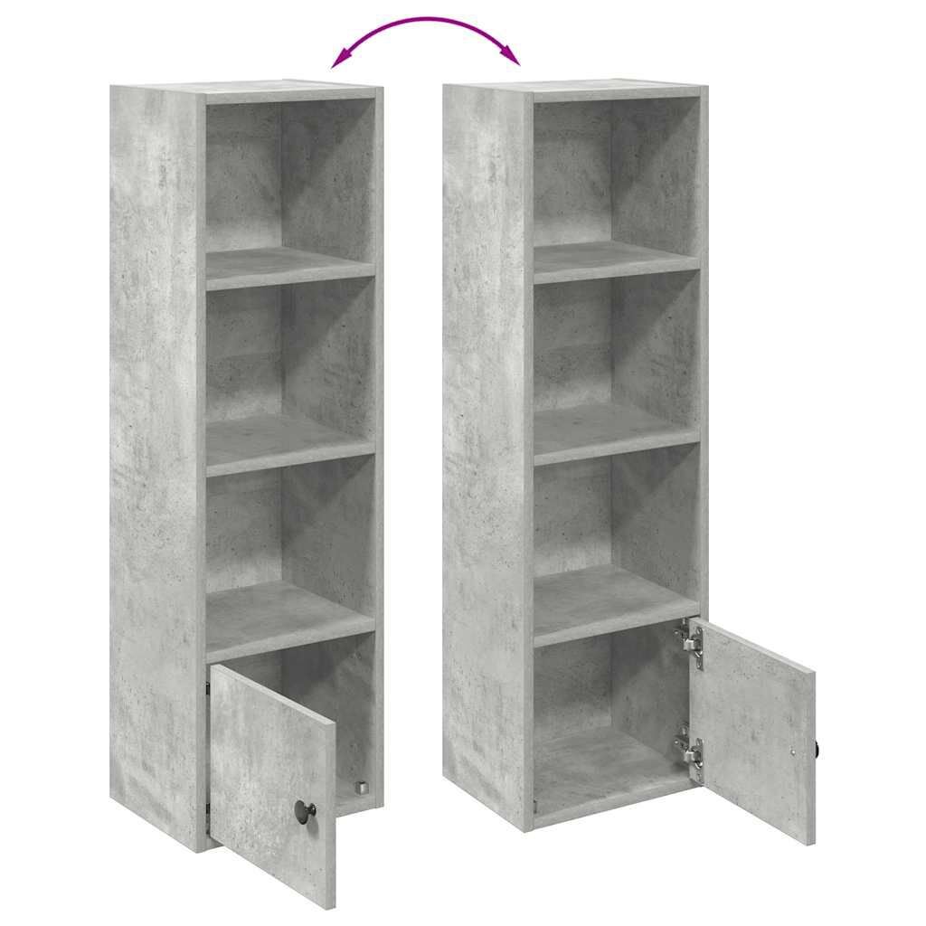 vidaXL Βιβλιοθήκη Γκρι Σκυροδέματος 31x24x102 εκ. Επεξεργ. Ξύλο