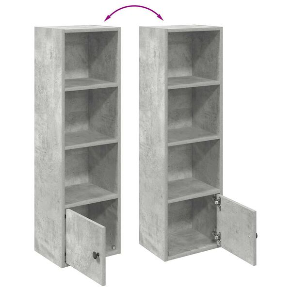 vidaXL Βιβλιοθήκη Γκρι Σκυροδέματος 31x24x102 εκ. Επεξεργ. Ξύλο