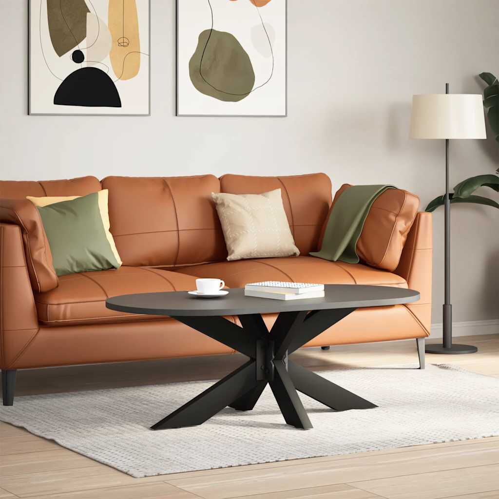 vidaXL Τραπεζάκι σαλονιού πόδι αράχνης Μαύρο 98x58x(42-43) cm Ατσάλι