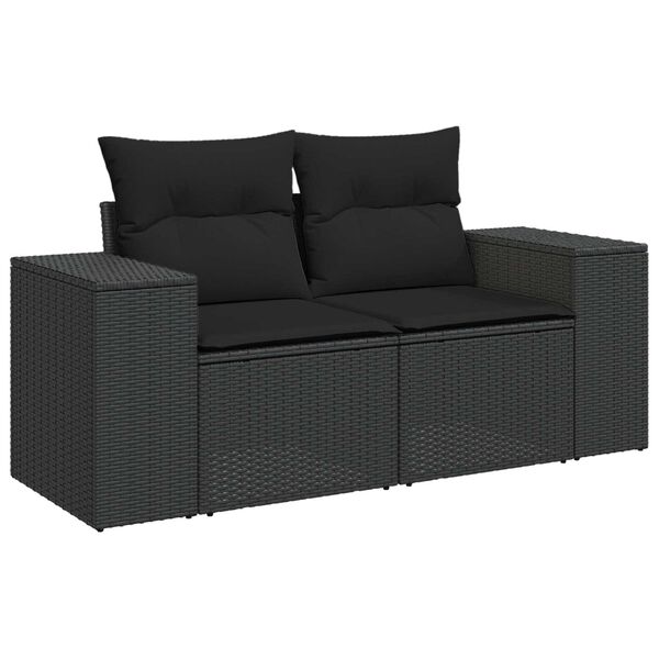 vidaXL Σετ Καναπέ Κήπου 12 pcs Μαύρο συνθετικό ρατάν