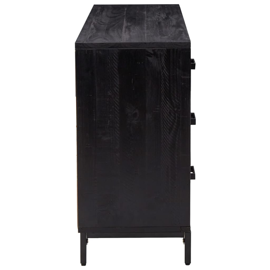 vidaXL Ντουλάπι Μαύρο 110 x 35 x 70 εκ. από Μασίφ Ξύλο Πεύκου