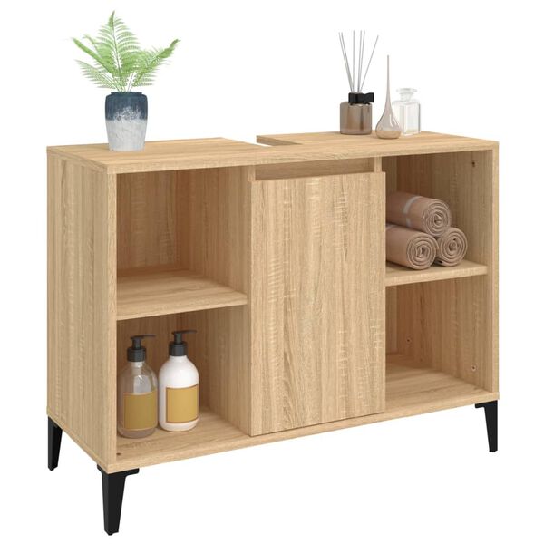 vidaXL Ντουλάπι Νιπτήρα Sonoma Δρυς 80x33x60 εκ. Επεξεργασμένο Ξύλο