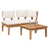 vidaXL Παγκάκι κήπου 2 pcs Καφέ Μασίφ ξύλο teak