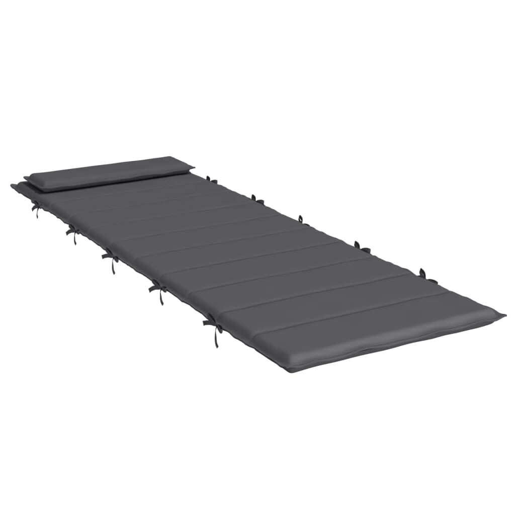 vidaXL Μαξιλάρι Ξαπλώστρας Ανθρακί 180x60x4 εκ. από Ύφασμα Oxford
