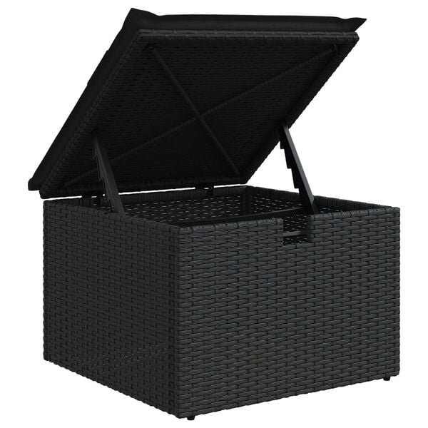 vidaXL Σετ Καναπέ Κήπου 6 pcs Μαύρο Πολυ rattan, βαμμένο ατσάλι