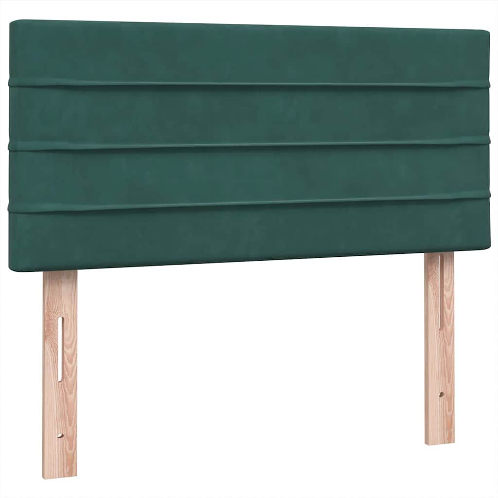 vidaXL Box Spring κρεβάτι με στρώμα σκούρο πράσινο 90x220 cm Velvet