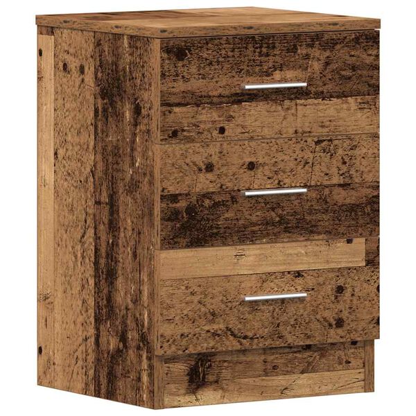 vidaXL ντουλάπι κομοδίνου Παλιό ξύλο 38x35x55 cm Κατασκευασμένο ξύλο
