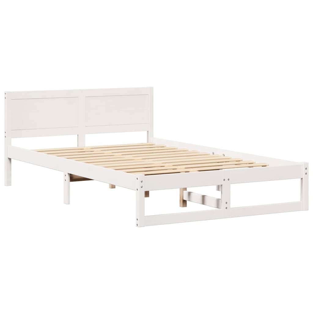 vidaXL Σκελετός Κρεβατιού Λευκό 120 x 190 cm Μασίφ ξύλο πεύκου
