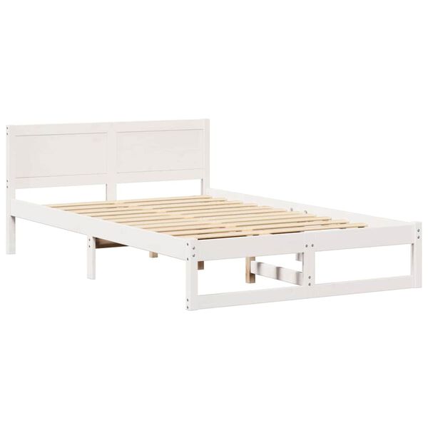 vidaXL Σκελετός Κρεβατιού Λευκό 120 x 190 cm Μασίφ ξύλο πεύκου