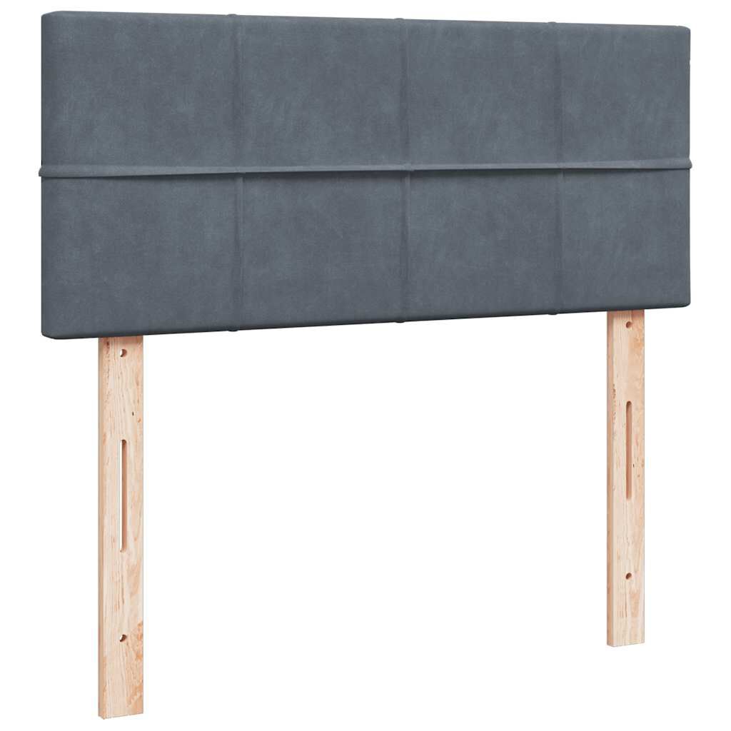 vidaXL Κρεβάτι Boxspring με Στρώμα Σκούρο Γκρι 120x200 εκ. Βελούδινο