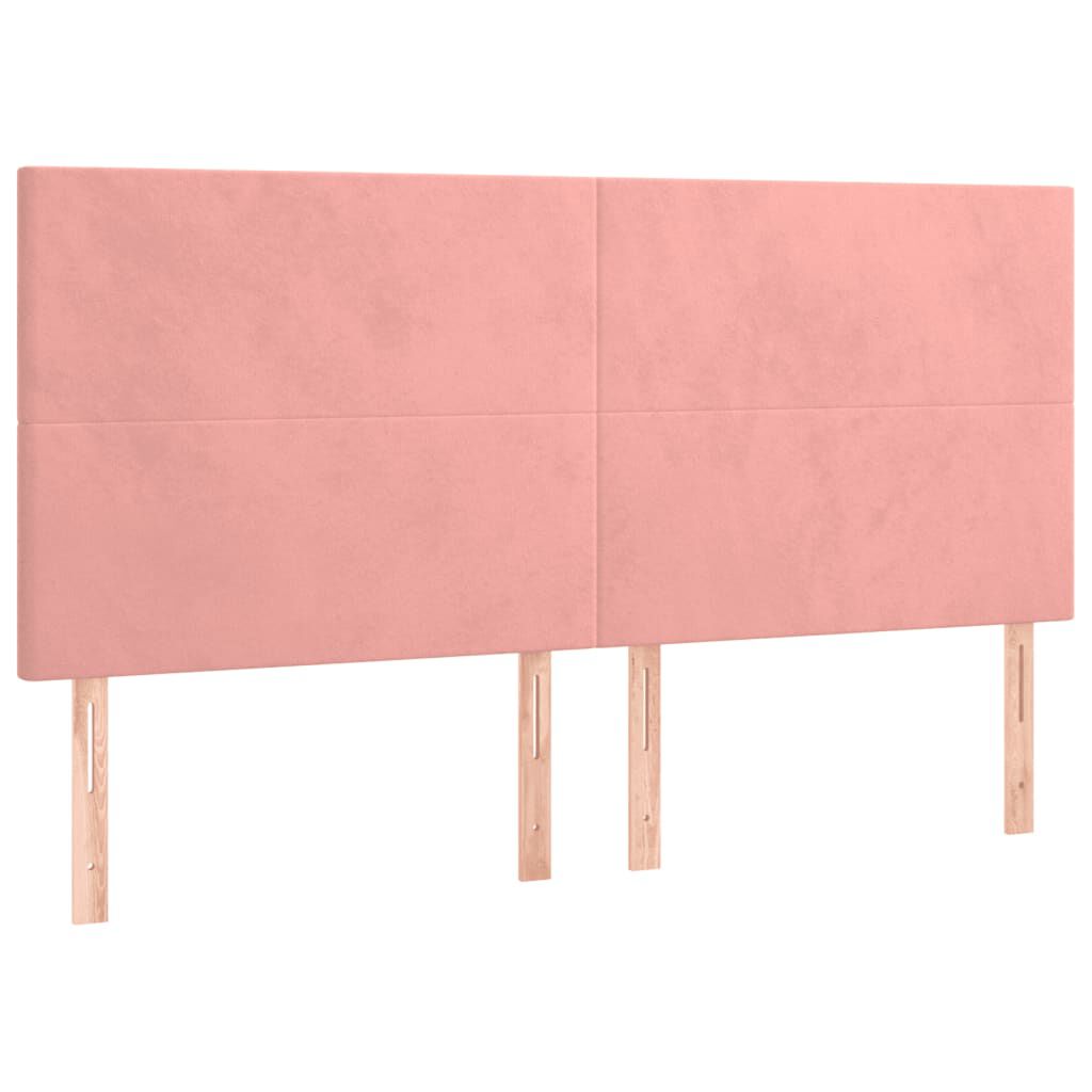 vidaXL Κρεβάτι Boxspring με Στρώμα Ροζ 180x200 εκ. Βελούδινο