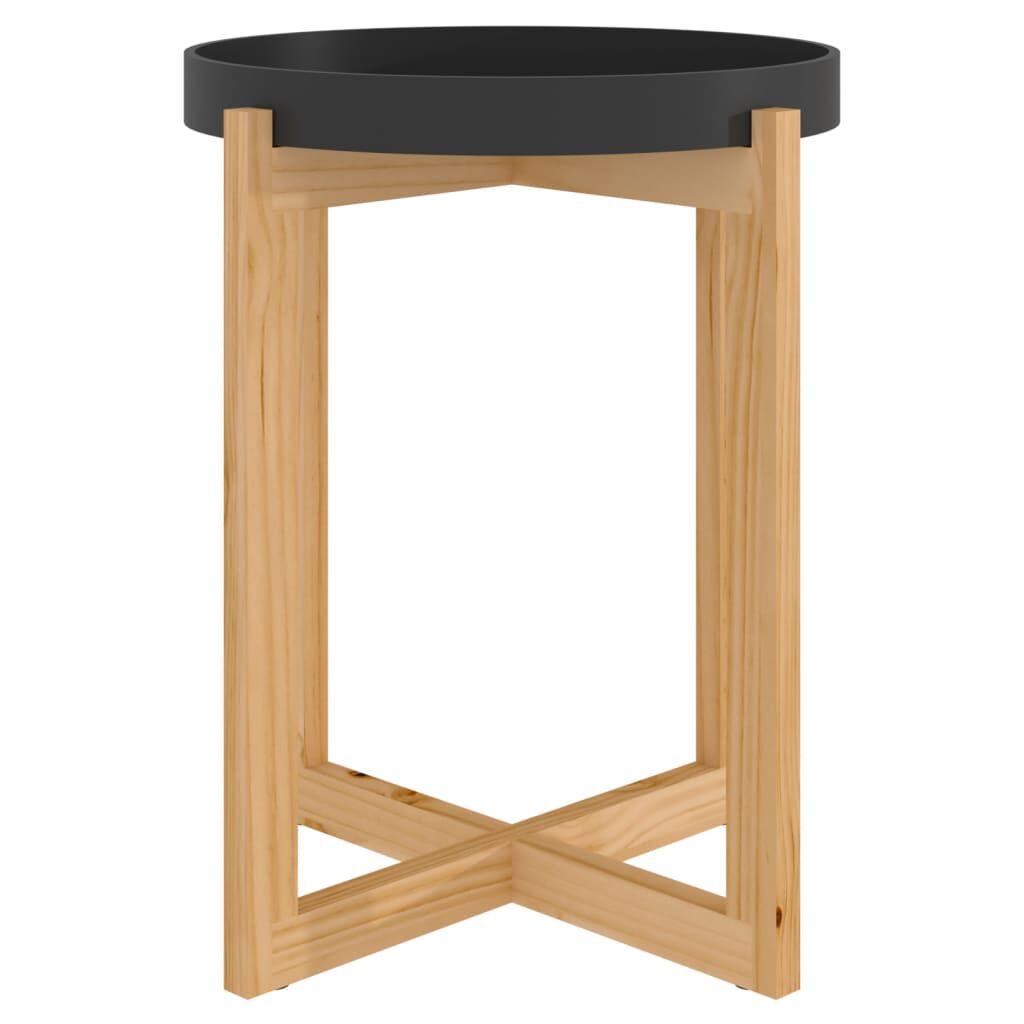 vidaXL Τραπεζάκι Σαλονιού Μαύρο 41x41x48,5 εκ. Επεξ. Ξύλο&Μασίφ Πεύκο