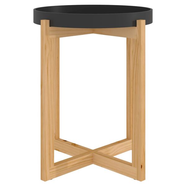 vidaXL Τραπεζάκι Σαλονιού Μαύρο 41x41x48,5 εκ. Επεξ. Ξύλο&Μασίφ Πεύκο
