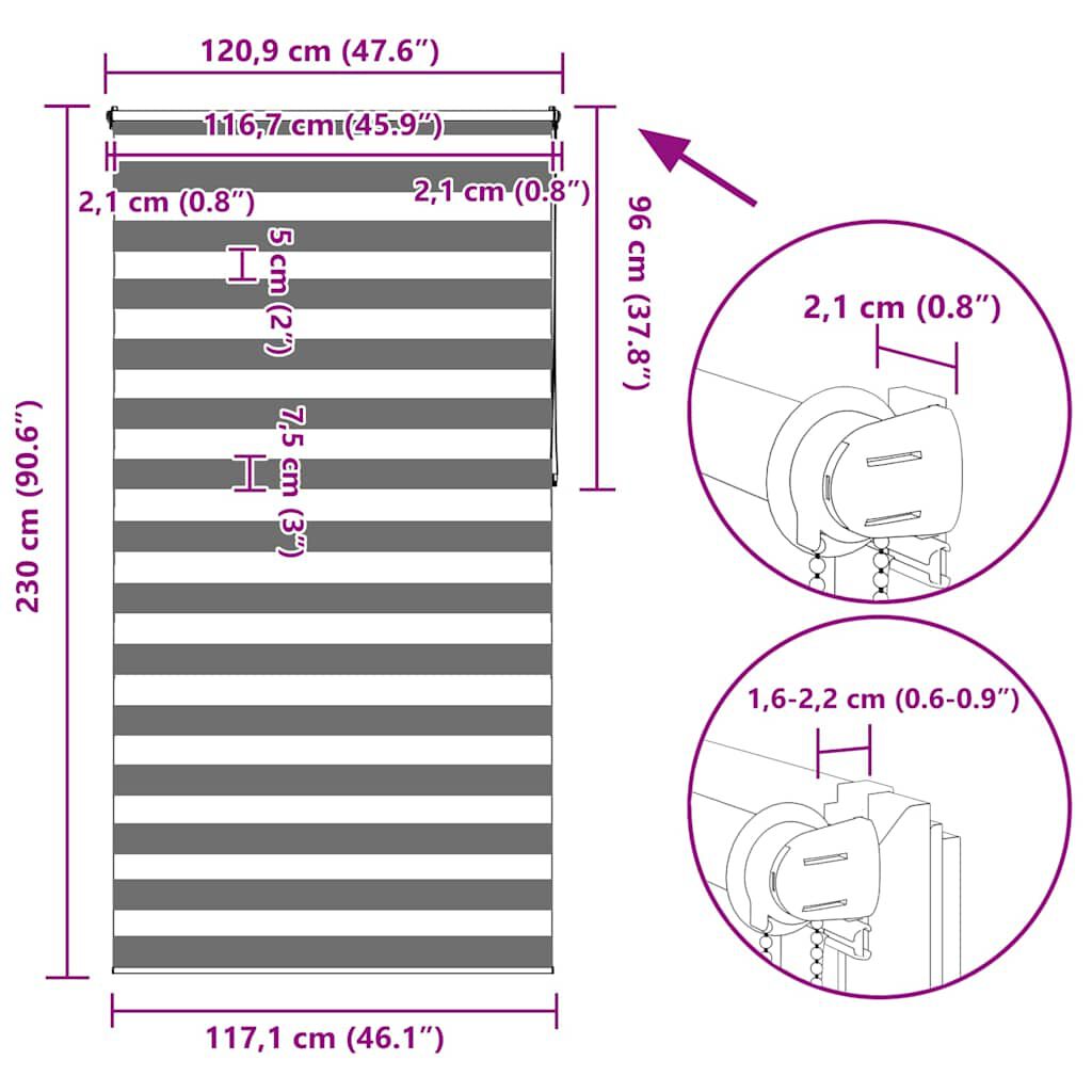 Σύστημα Σκίασης Ρόλερ Zebra Μαύρο 120 x 230 εκ.