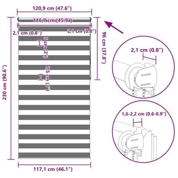 Σύστημα Σκίασης Ρόλερ Zebra Μαύρο 120 x 230 εκ.