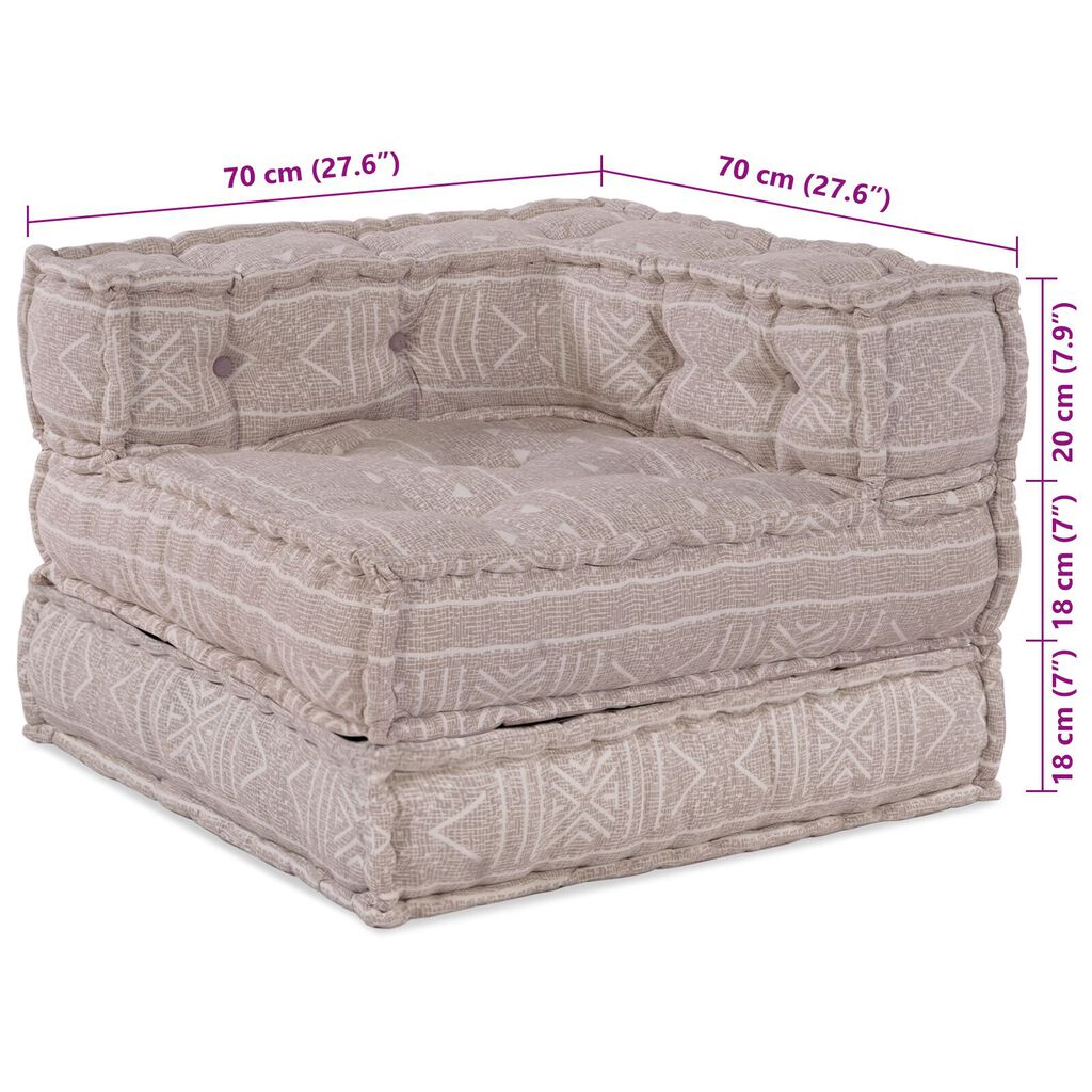 vidaXL Καναπές Pouffe 3-θέσιος Modular Αναστρέψιμος Λεοπάρ Κλωστοϋφαντουργίας