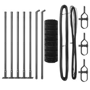 vidaXL Φράχτης με Στήλες. Γκρι 0.4 x 10 μ Ατσάλι