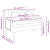 vidaXL Παγκάκι με Μαξιλάρια Αν. Γκρι 113 x 64,5 x 75,5 εκ. Υφασμάτινο