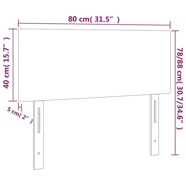 vidaXL Κεφαλάρι Κρεβατιού Ανοιχτό Γκρι 80 x 5 x 78/88 εκ. Υφασμάτινο