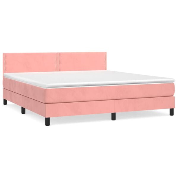 vidaXL &Kappa;&rho;&epsilon;&beta;ά&tau;&iota; Boxspring &mu;&epsilon; &Sigma;&tau;&rho;ώ&mu;&alpha; &Rho;&omicron;&zeta; 180x200 &epsilon;&kappa;. &Beta;&epsilon;&lambda;&omicron;ύ&delta;&iota;&nu;&omicron;