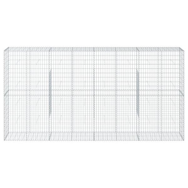 vidaXL Συρματοκιβώτιο με Κάλυμμα 400x50x200εκ. από Γαλβανισμένο Χάλυβα