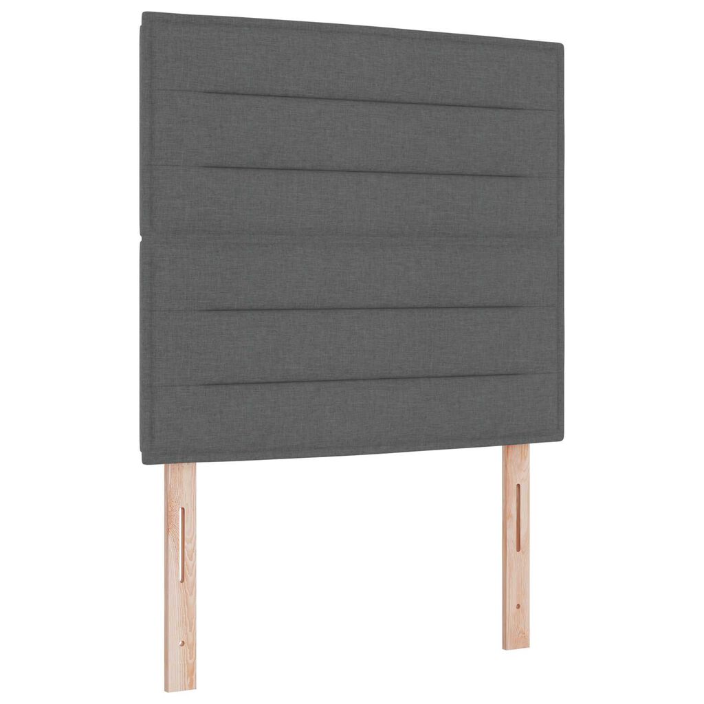 Ταπετσαρία Κρεβάτι Box Spring με Στρώμα Σκούρο Γκρι 80x200 εκ. Υφάσματος