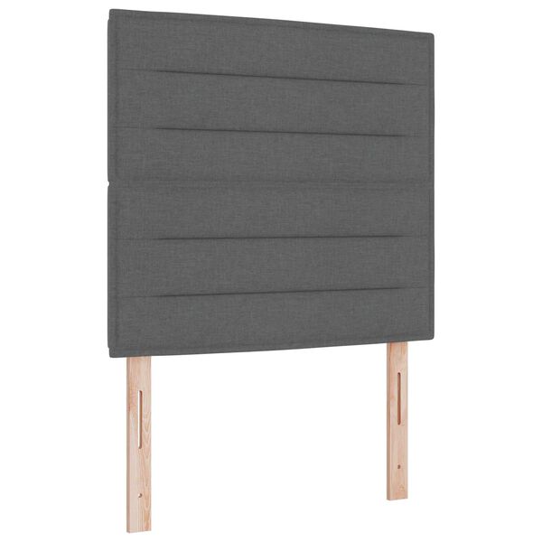 Ταπετσαρία Κρεβάτι Box Spring με Στρώμα Σκούρο Γκρι 80x200 εκ. Υφάσματος