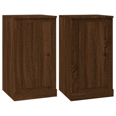 vidaXL Ντουλάπια 2 τεμ. Καφέ Δρυς 37,5x35,5x67,5 εκ Επεξεργ. Ξύλο