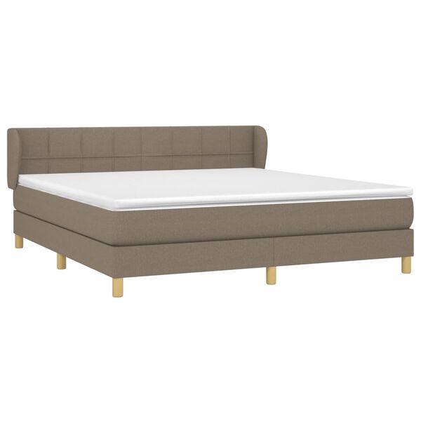 vidaXL &Kappa;&rho;&epsilon;&beta;ά&tau;&iota; Boxspring &mu;&epsilon; &Sigma;&tau;&rho;ώ&mu;&alpha; Taupe 160x200 &epsilon;&kappa;. &Upsilon;&phi;&alpha;&sigma;&mu;ά&tau;&iota;&nu;&omicron;