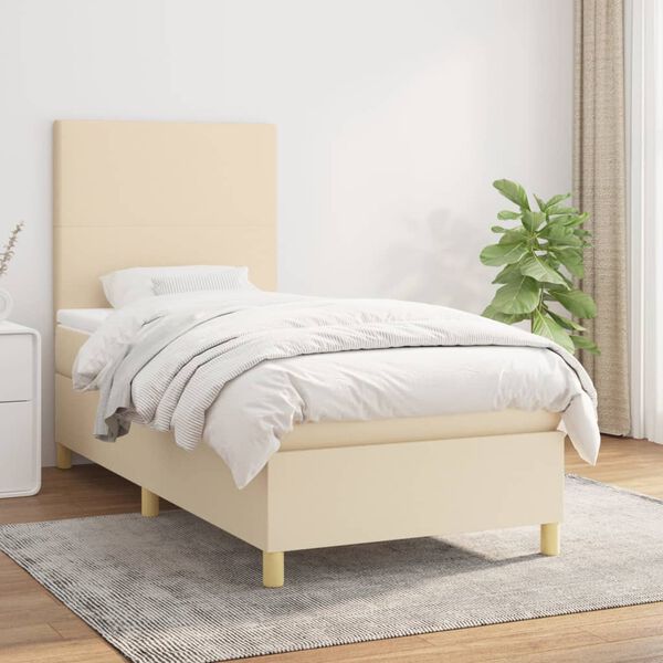 vidaXL &Kappa;&rho;&epsilon;&beta;ά&tau;&iota; Boxspring &mu;&epsilon; &Sigma;&tau;&rho;ώ&mu;&alpha; &Kappa;&rho;&epsilon;&mu; 80 x 200 &epsilon;&kappa;. &Upsilon;&phi;&alpha;&sigma;&mu;ά&tau;&iota;&nu;&omicron;