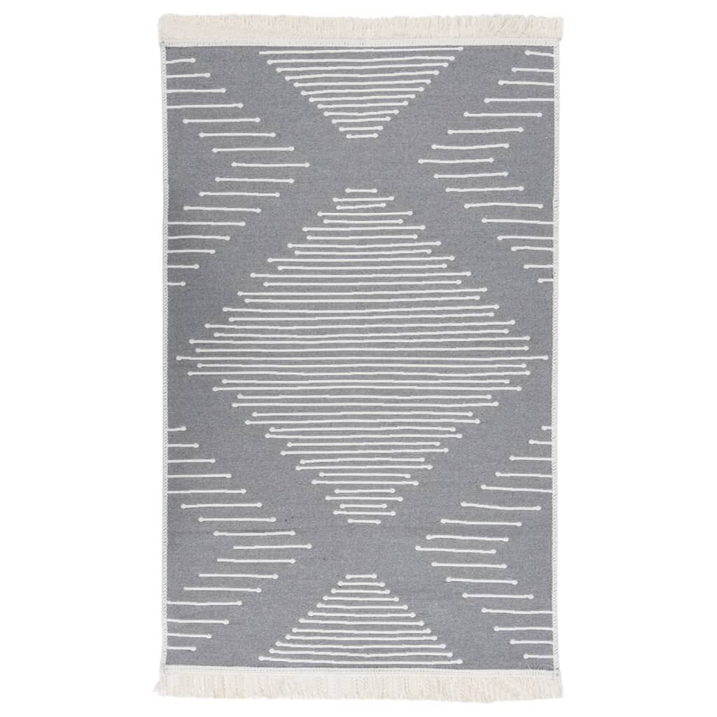 vidaXL Χαλί Γκρι 120 x 180 εκ. Βαμβακερό