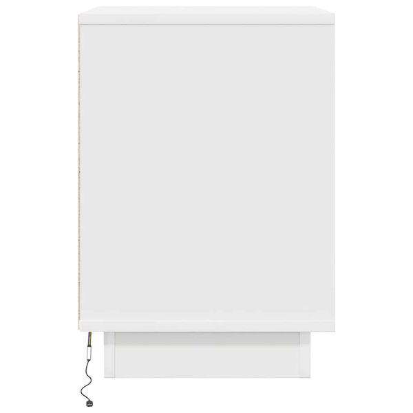 vidaXL Κομοδίνο με φώτα LED Λευκό 38x34x50 cm
