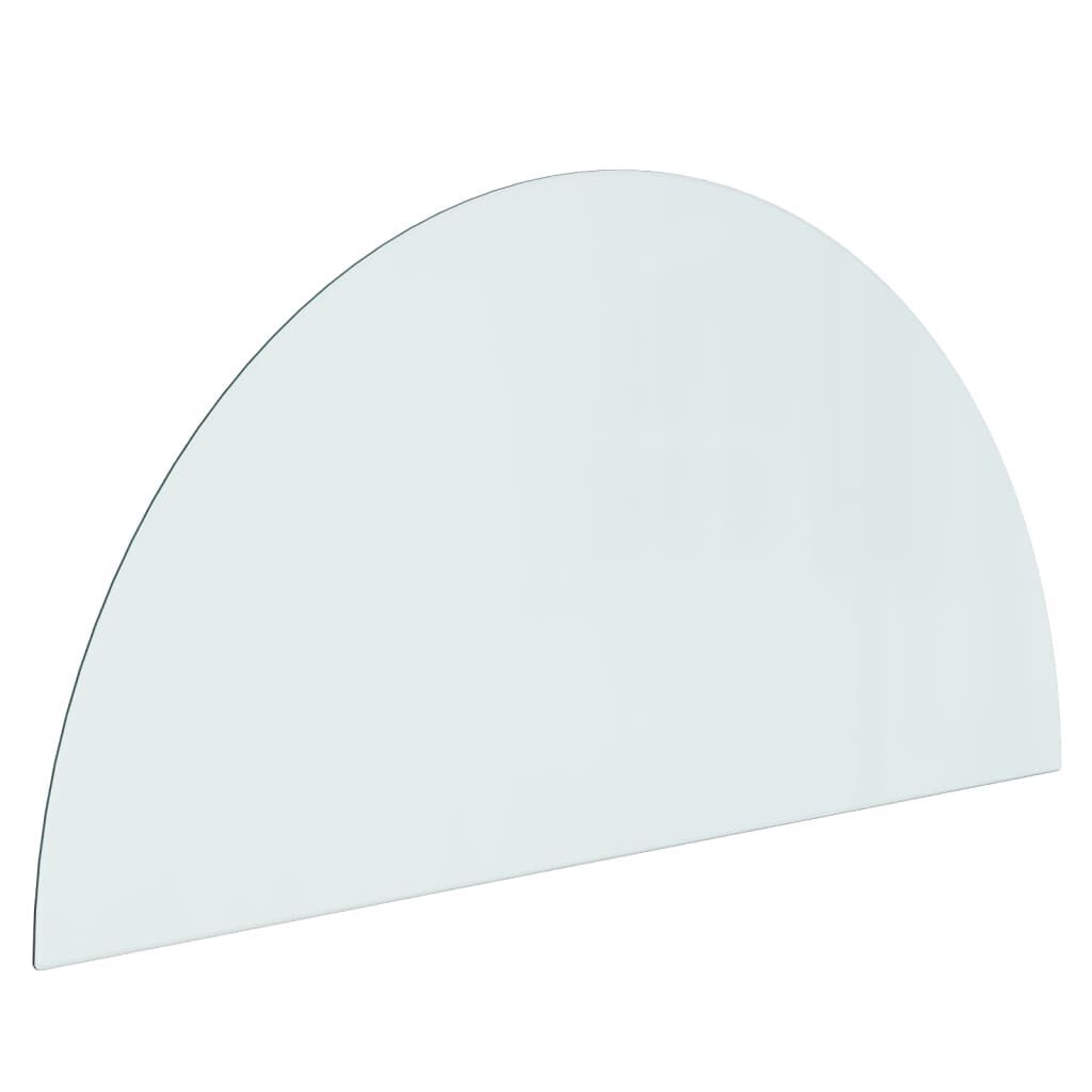 vidaXL Πλάκα Τζακιού Γυάλινη Ημικυκλική 1200x600 χιλ.